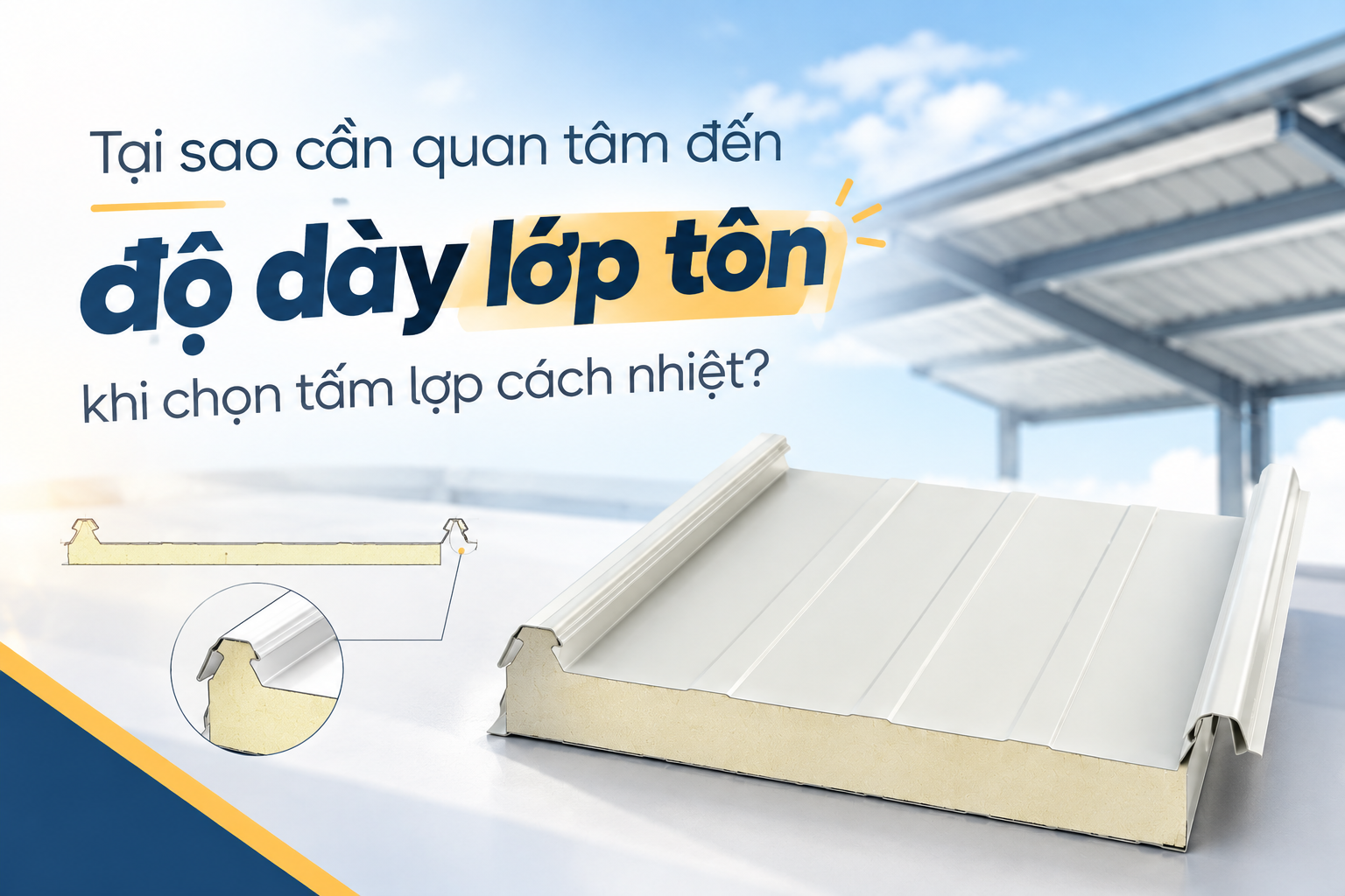 TẠI SAO CẦN QUAN TÂM ĐẾN ĐỘ DÀY LỚP TÔN KHI CHỌN TẤM LỢP CÁCH NHIỆT?