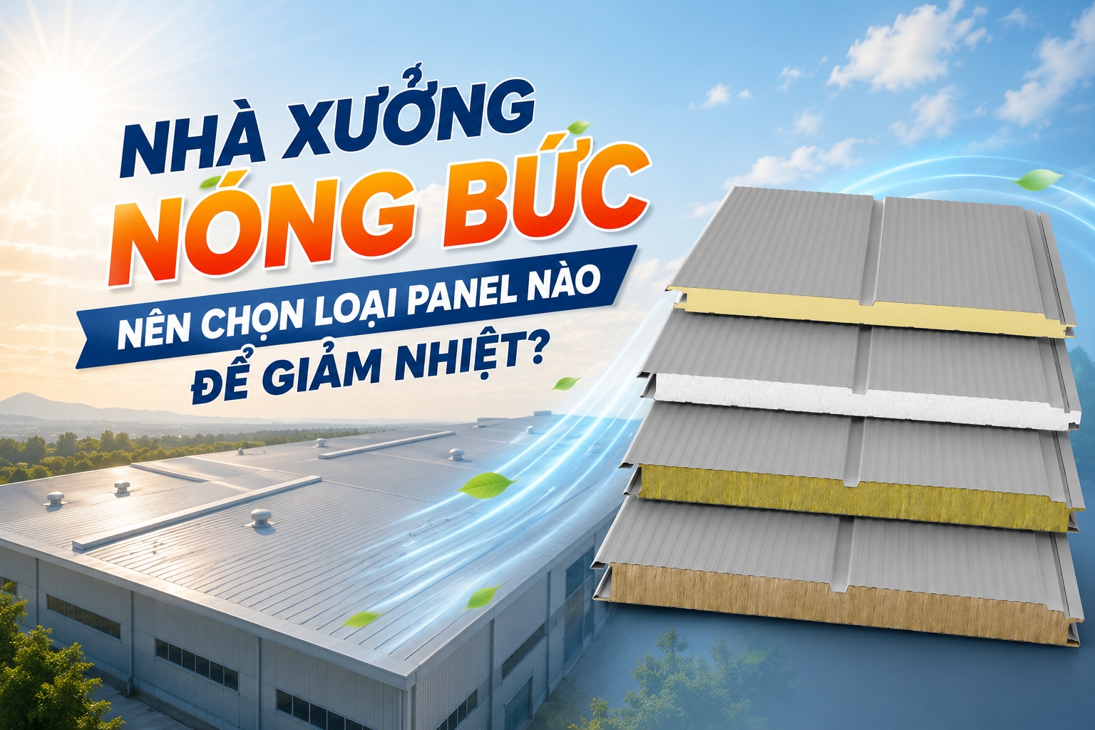 NHÀ XƯỞNG NÓNG BỨC NÊN CHỌN LOẠI PANEL NÀO ĐỂ GIẢM NHIỆT?