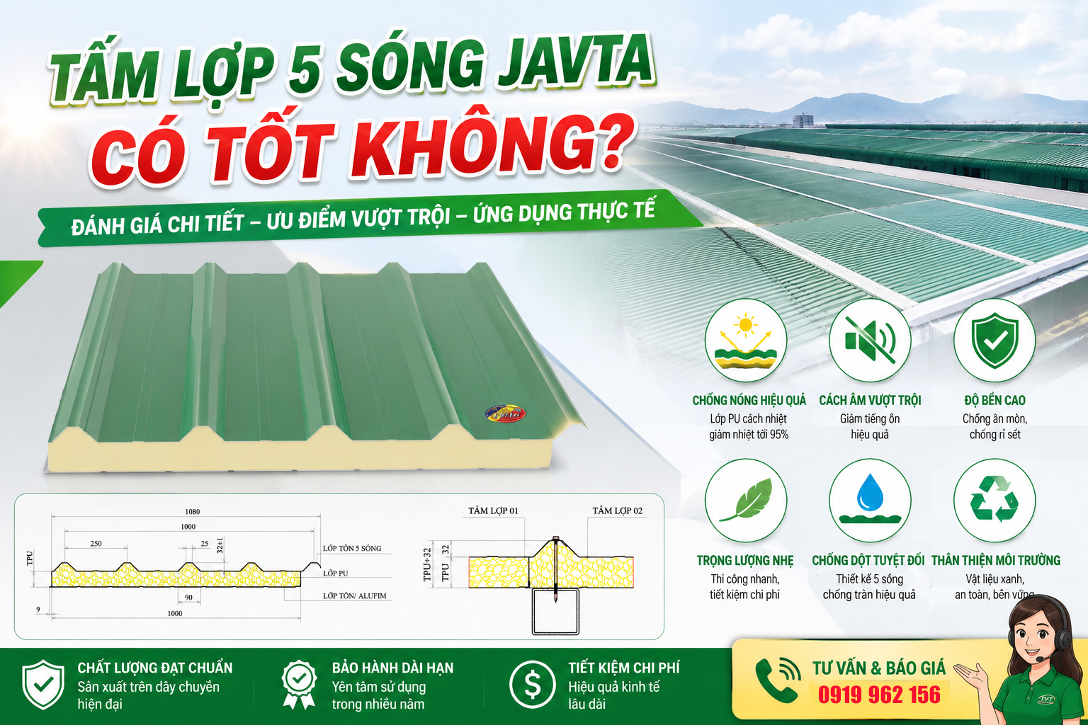 TẤM LỢP 5 SÓNG JAVTA CÓ TỐT KHÔNG?