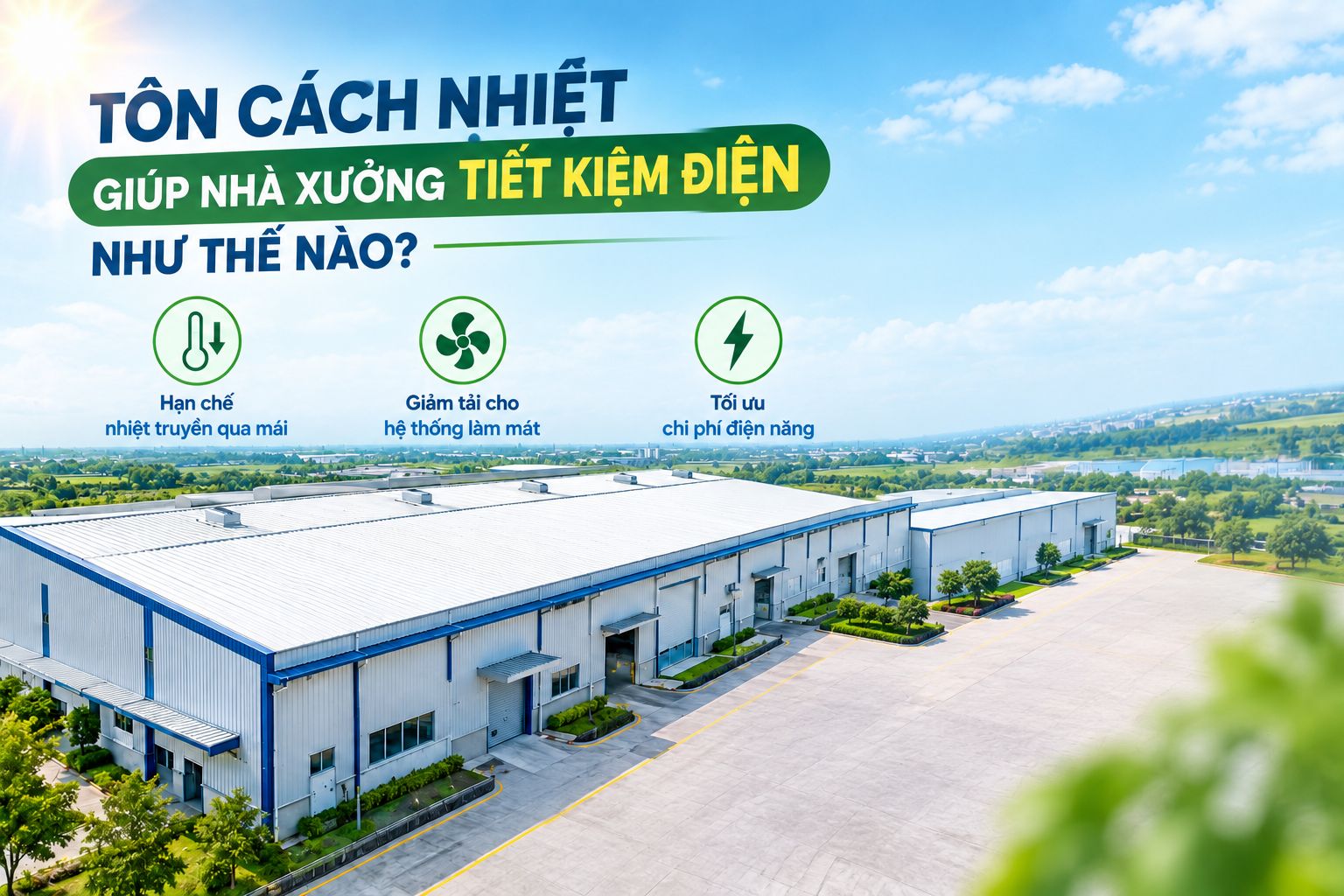 TÔN CÁCH NHIỆT GIÚP NHÀ XƯỞNG TIẾT KIỆM ĐIỆN NHƯ THẾ NÀO?