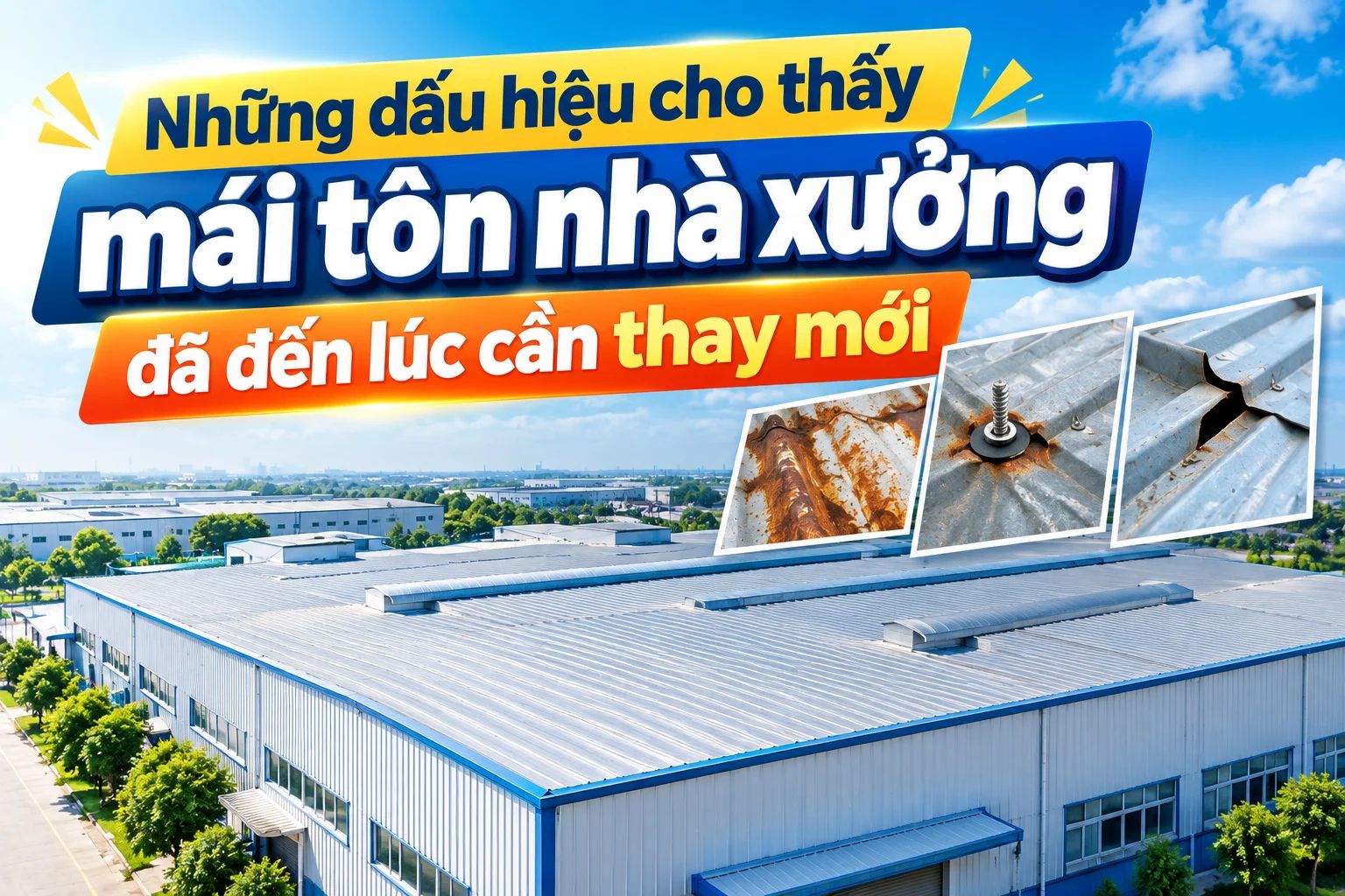NHỮNG DẤU HIỆU CHO THẤY MÁI TÔN NHÀ XƯỞNG ĐÃ ĐẾN LÚC CẦN THAY MỚI