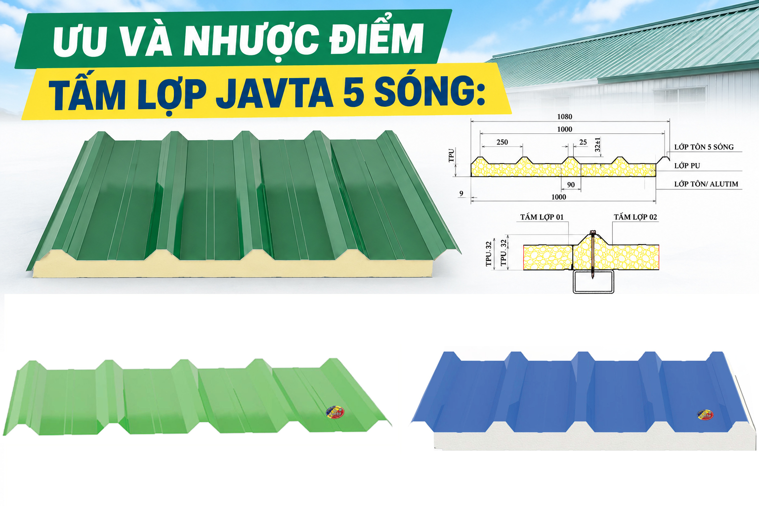 ƯU VÀ NHƯỢC ĐIỂM TẤM LỢP JAVTA 5 SÓNG