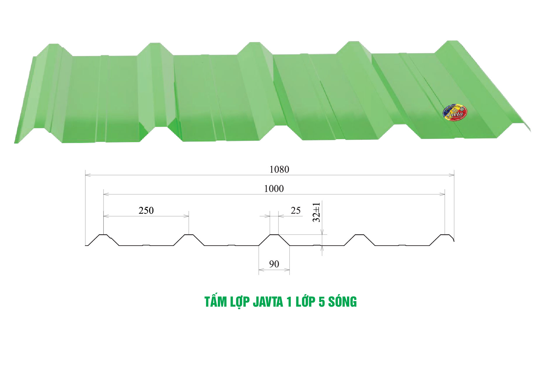 TẤM LỢP CÔNG NGHIỆP JAVTA 1 LỚP