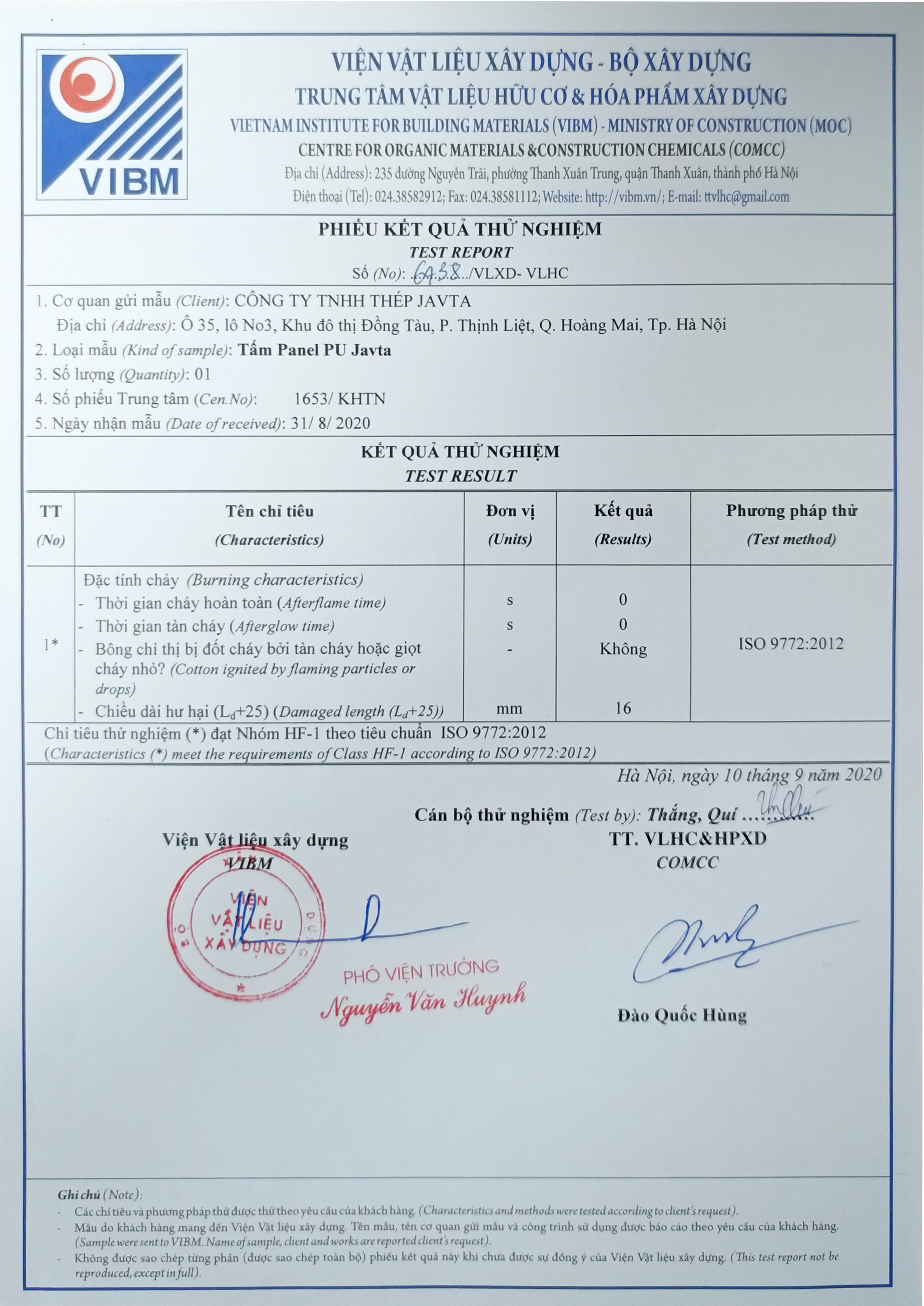 PANEL NGOÀI PU/PIR JAVTA