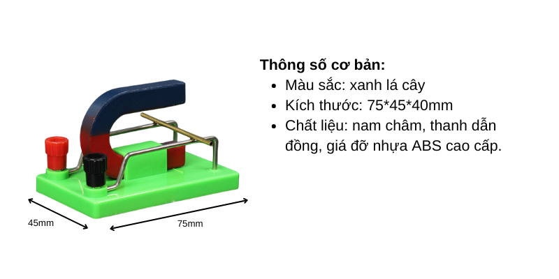 Bộ dụng cụ xác định hướng của lực từ môn Vật lý