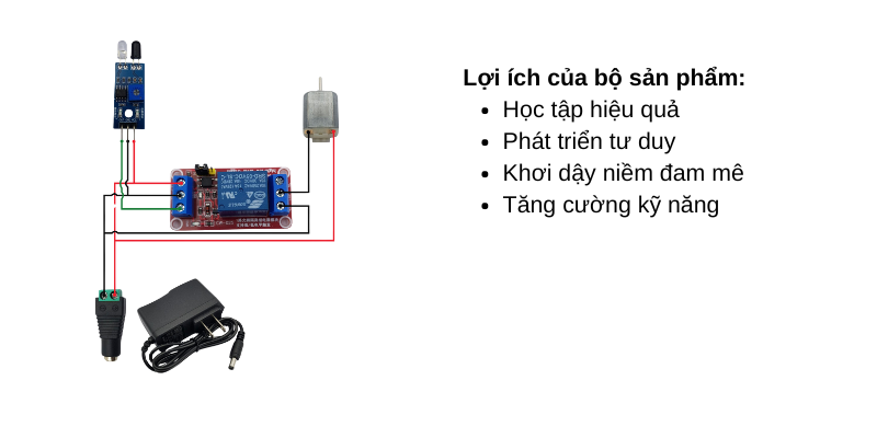 Bộ lắp ráp mạch điện sử dụng mô đun cảm biến vật cản môn Công nghệ lớp 8