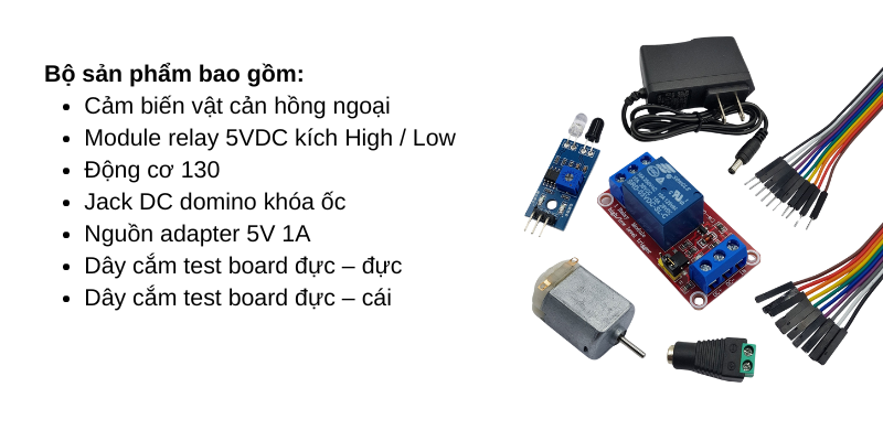 Bộ lắp ráp mạch điện sử dụng mô đun cảm biến vật cản môn Công nghệ lớp 8