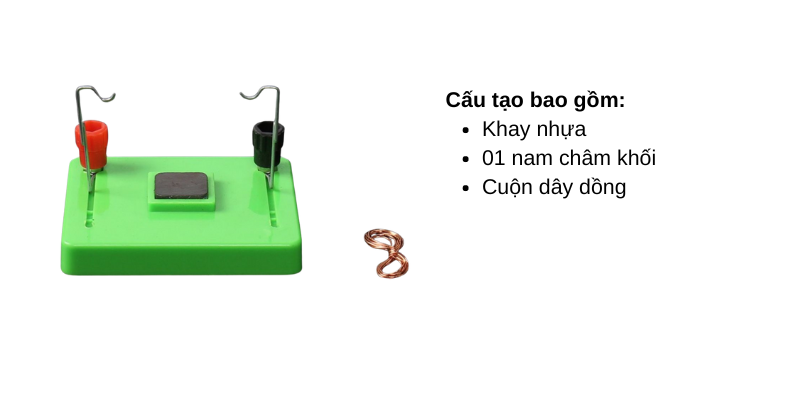 Mô hình thí nghiệm động cơ điện một chiều đơn giản môn Vật lý