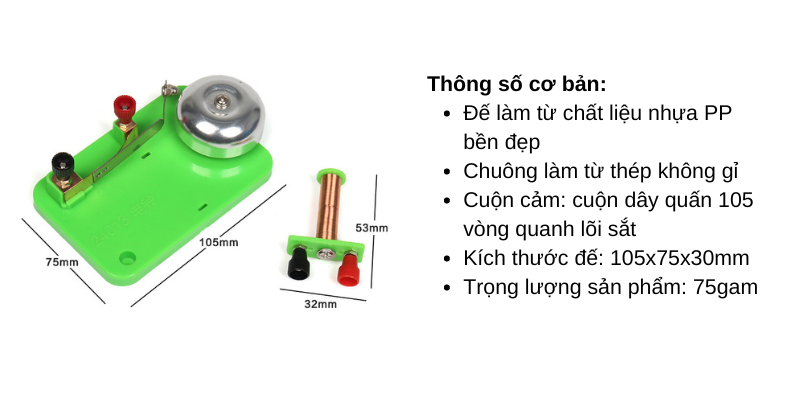 Mô hình chuông điện xoay chiều thí nghiệm Vật lý