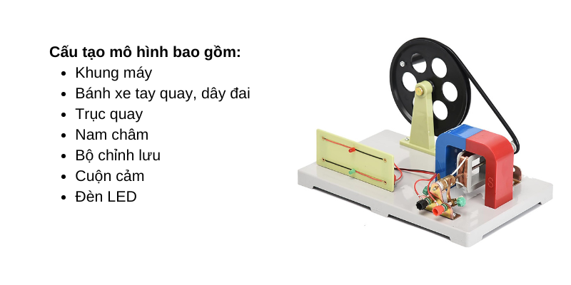 Mô hình máy phát điện quay tay thí nghiệm môn Vật lý lớp 9