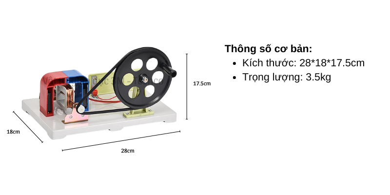 Mô hình máy phát điện quay tay thí nghiệm môn Vật lý lớp 9