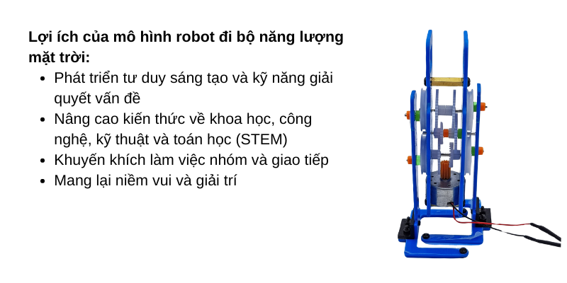 Mô hình robot đi bộ năng lượng mặt trời điều khiển bằng tay