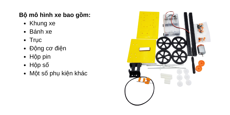Mô hình xe sang số 3 cấp độ - Thiết bị giáo dục STEM