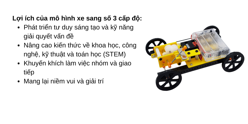 Mô hình xe sang số 3 cấp độ - Thiết bị giáo dục STEM