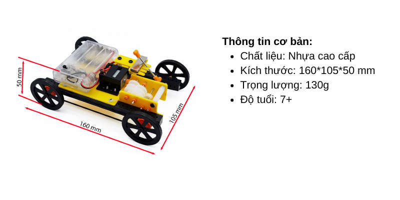 Mô hình xe sang số 3 cấp độ - Thiết bị giáo dục STEM