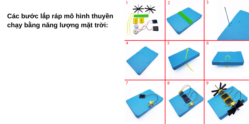 Mô hình thuyền chạy bằng năng lượng mặt trời giáo dục STEM