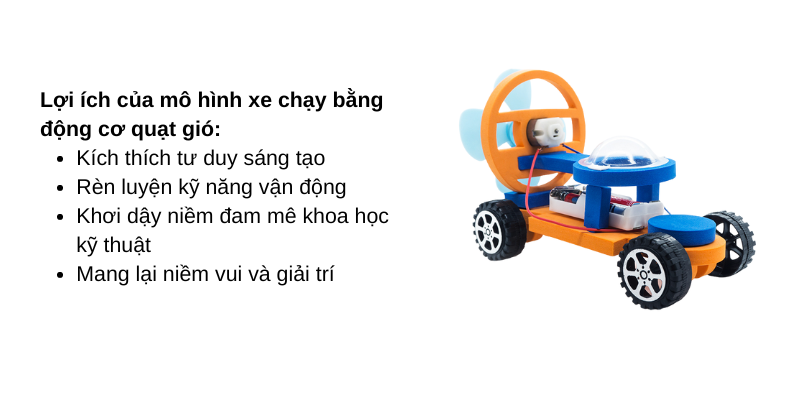 Mô hình xe chạy bằng động cơ quạt gió giáo dục STEM