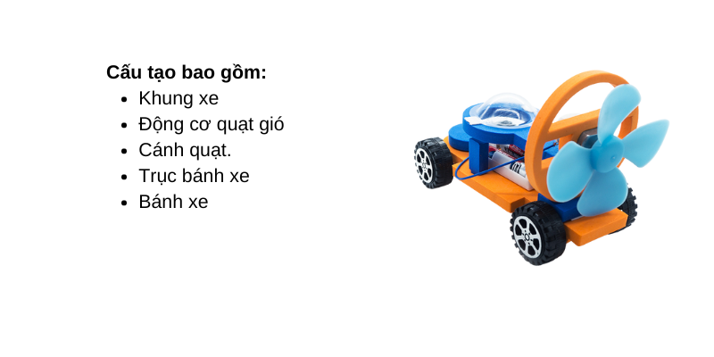 Mô hình xe chạy bằng động cơ quạt gió giáo dục STEM