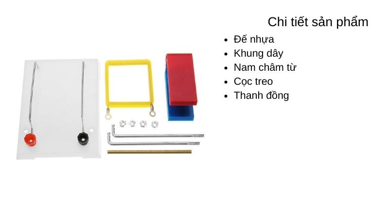 Bộ thí nghiệm cảm ứng lực từ tác dụng lên dòng điện môn vật lý