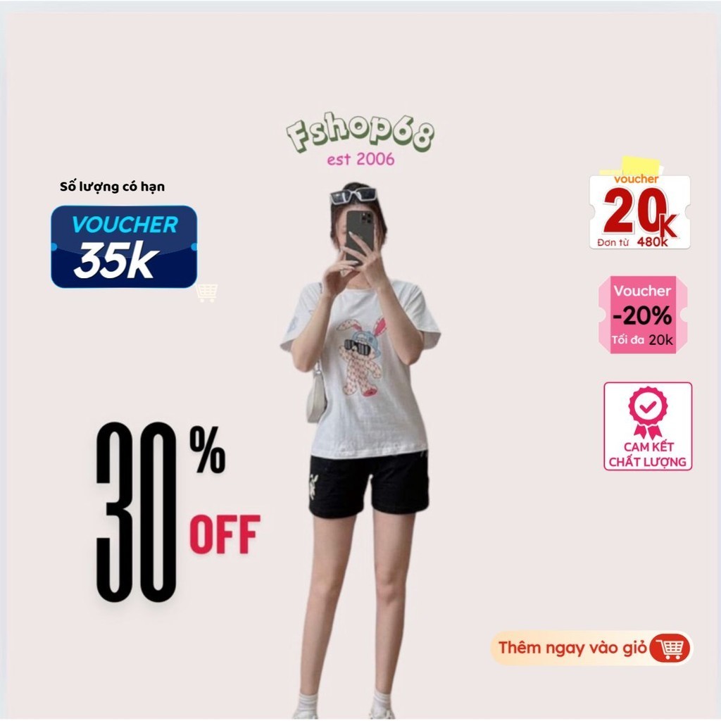 Bộ quần áo nữ short mùa hè BSWM2  chất 100% cotton co giãn 4 chiều hình in cao cấp, cam kết không bong, set hè vnxk