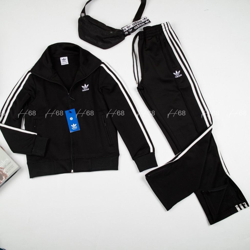 Đồ bộ Thể thao Nữ Adidas BTWM9  chất umi quần ống xuông, Cổ bẻ 3 sọc không xù chất thoải mái dễ chịu, set thu đông vnxk
