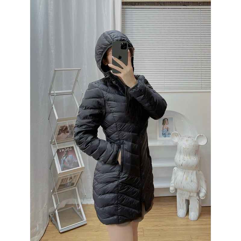 Áo Khoác Nữ Dáng Dài Chất Liệu Lông Vũ Siêu Nhẹ Siêu Ấm Tay Dài Bo Cổ Cao APH10 - FShop68
