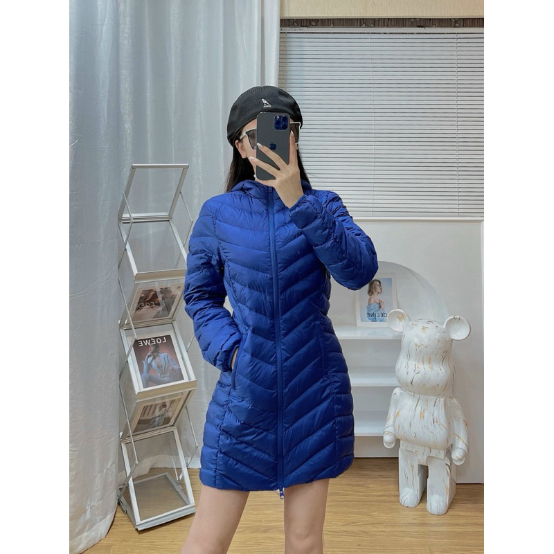 Áo Khoác Nữ Dáng Dài Chất Liệu Lông Vũ Siêu Nhẹ Siêu Ấm Tay Dài Bo Cổ Cao APH10 - FShop68