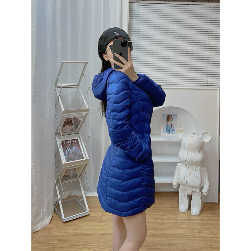 Áo Khoác Nữ Dáng Dài Chất Liệu Lông Vũ Siêu Nhẹ Siêu Ấm Tay Dài Bo Cổ Cao APH10 - FShop68