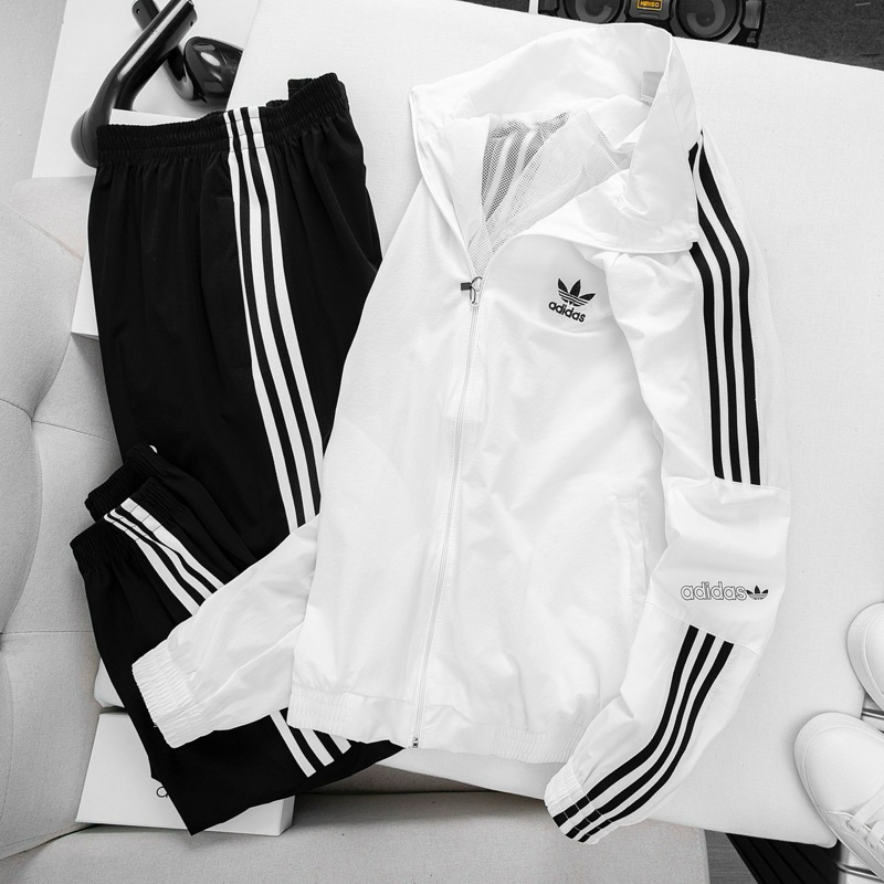 Bộ thể thao nam Adidas 3 Sọc Bản To Cao Cấp, Áo 2 Lớp Chất Gió Co Giãn bgmm3- túi áo quần có khoá, hàng cao cấp, tự chụp