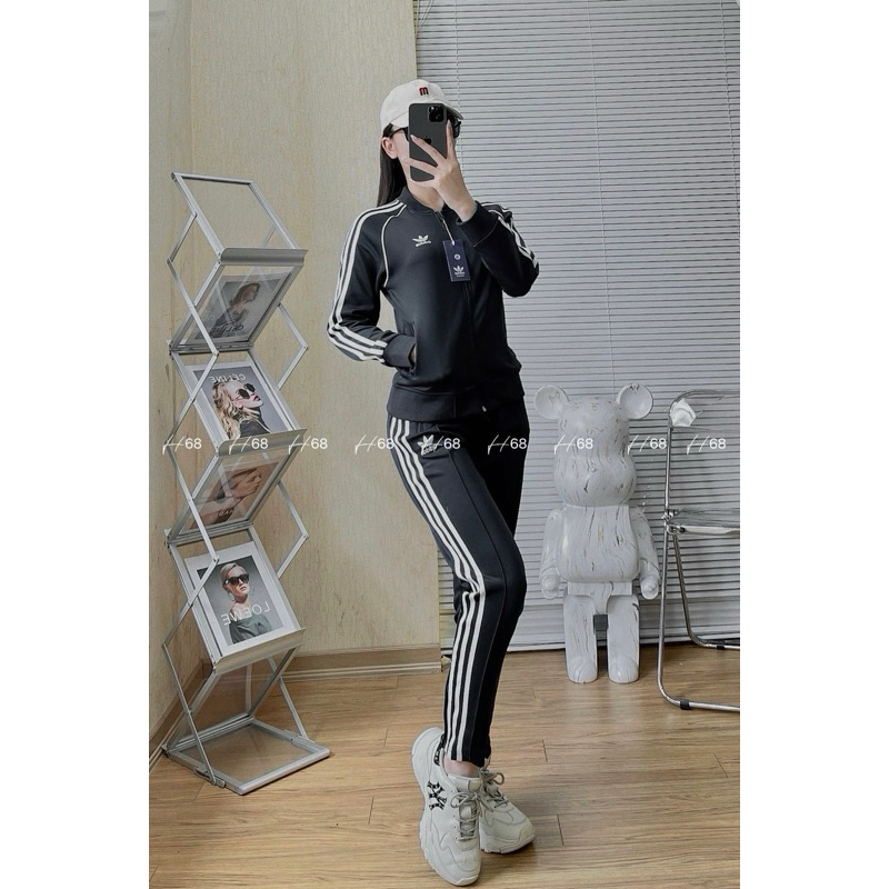 Bộ Thể Thao Nữ Adidas cổ bomber BTWM3 Chất Nỉ Umi Hàng Đẹp Loại 1, túi quần áo đều có khóa, set bo thu dong vnxk cao cap