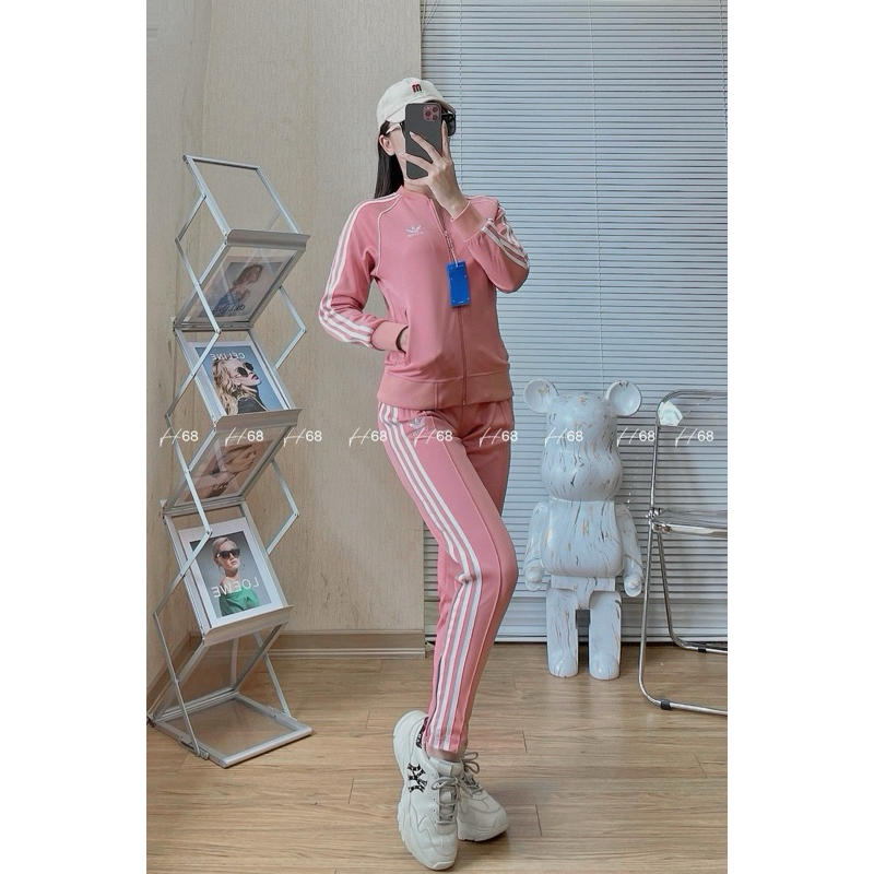 Bộ Thể Thao Nữ Adidas cổ bomber BTWM3 Chất Nỉ Umi Hàng Đẹp Loại 1, túi quần áo đều có khóa, set bo thu dong vnxk cao cap