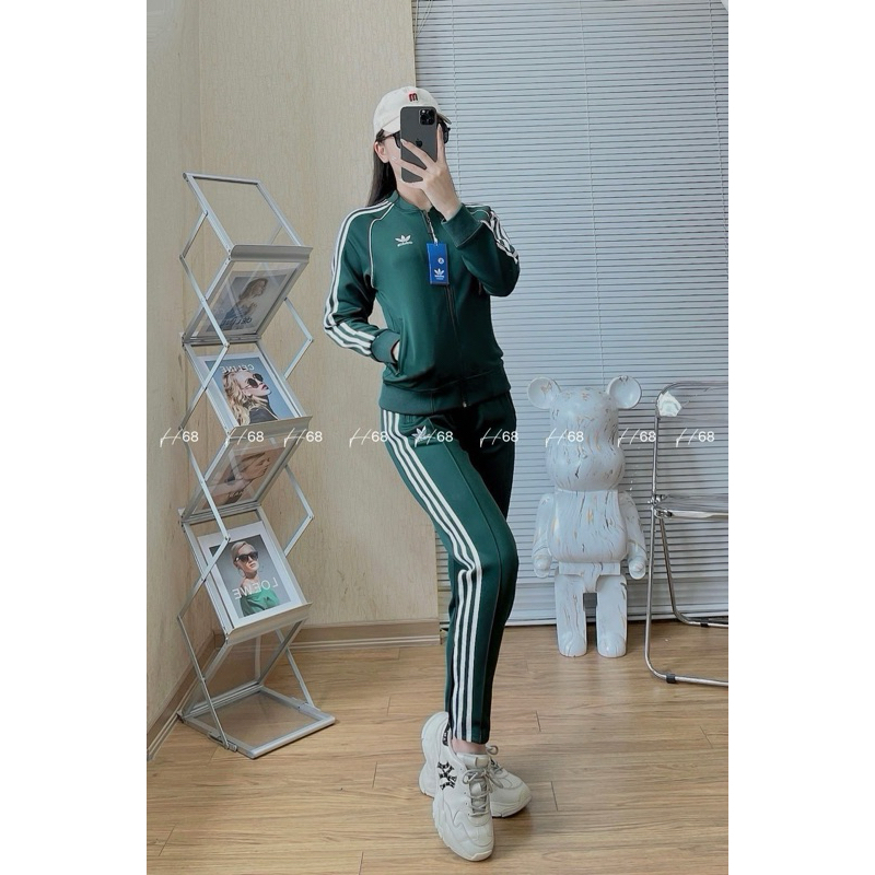 Bộ Thể Thao Nữ Adidas cổ bomber BTWM3 Chất Nỉ Umi Hàng Đẹp Loại 1, túi quần áo đều có khóa, set bo thu dong vnxk cao cap