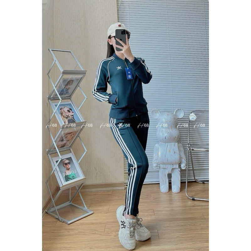 Bộ Thể Thao Nữ Adidas cổ bomber BTWM3 Chất Nỉ Umi Hàng Đẹp Loại 1, túi quần áo đều có khóa, set bo thu dong vnxk cao cap