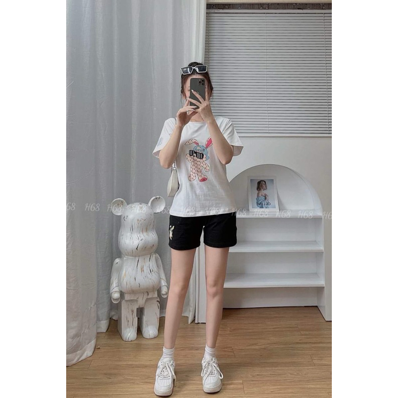 Bộ quần áo nữ short mùa hè BSWM2  chất 100% cotton co giãn 4 chiều hình in cao cấp, cam kết không bong, set hè vnxk