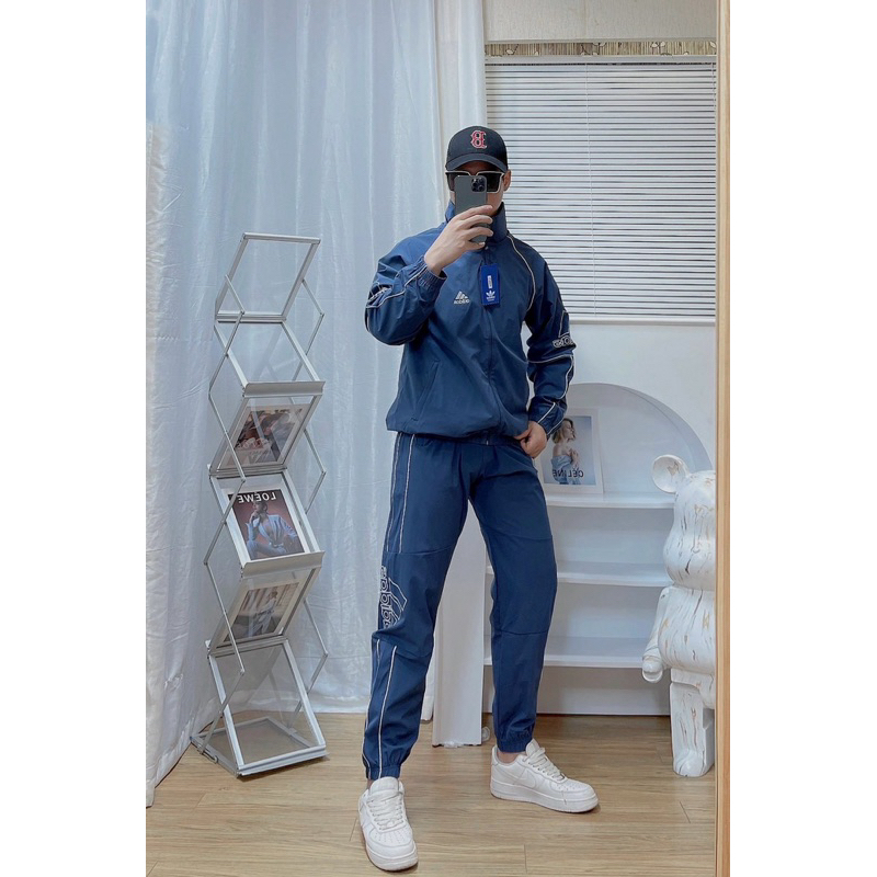 Bộ quần áo thể thao nam nữ Adidas đôi M10 Chất Gió cao cấp co giãn,túi quần áo có khóa, áo 2 lớp lót lưới, set thu đông