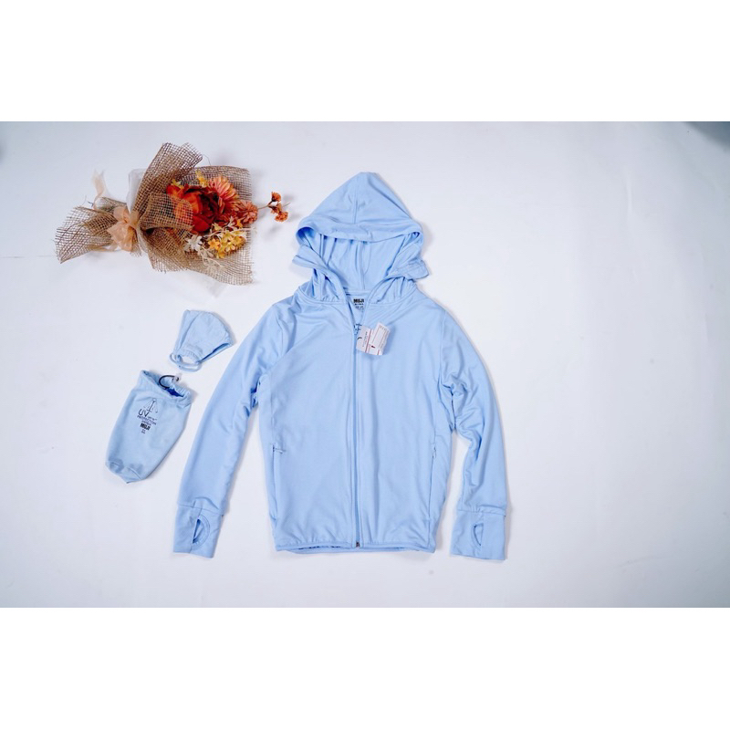 Áo Chống Nắng Trẻ Em 2 lớp điều hòa  MUJI  ABM1, làm mát , từ 3 - 14 tuổi Có Túi Áo Kèm Khẩu Trang Chống Tia UV, áo vnxk
