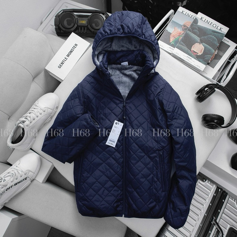 Áo Phao Trần Lót Lông Cừu Nam 3 Lớp Siêu Ấm Có Túi Trong, Mũ Tháo Rời Được Admm11