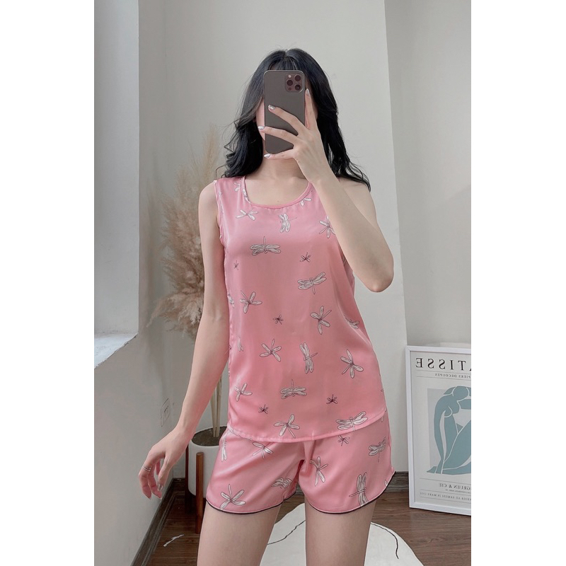 Bộ pijama nữ MIALUCI Chính hãng bpwm9 sát nách, siêu mát , chất lụa tơ mềm , mát, nhẹ, không nhăn, cao cấp
