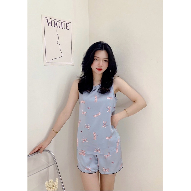 Bộ pijama nữ MIALUCI Chính hãng bpwm9 sát nách, siêu mát , chất lụa tơ mềm , mát, nhẹ, không nhăn, cao cấp