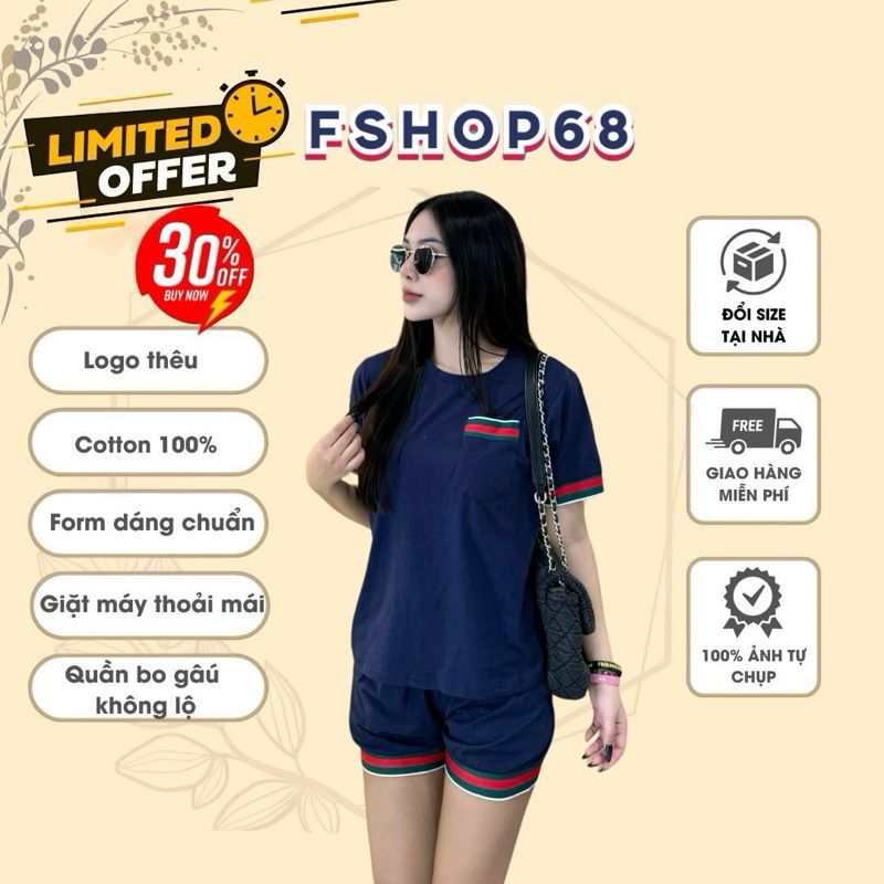 Set đồ Bộ cotton nữ  Nữ VNXK Chất Cotton 100% Co Giãn 4 Chiều Thấm Hút Mồ Hôi Bswm8
