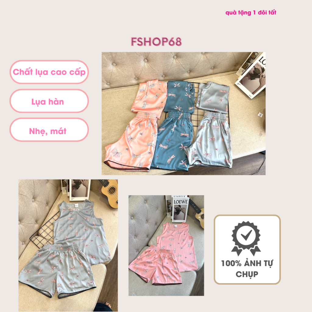 Bộ pijama nữ MIALUCI Chính hãng bpwm9 sát nách, siêu mát , chất lụa tơ mềm , mát, nhẹ, không nhăn, cao cấp