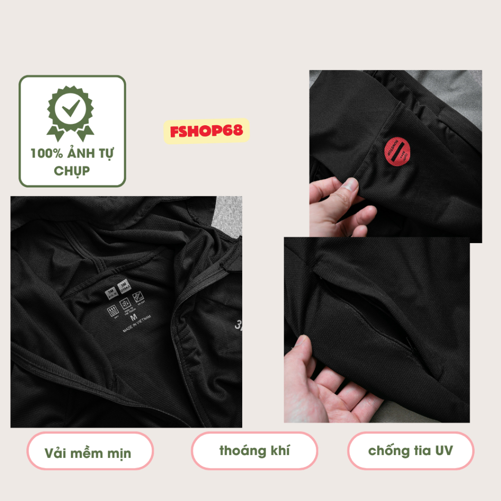 Áo chống nắng nam cao cấp 2 lớp 3M OTAKA  AMM16 Vải Aircool Max Spandex điều hoà, Mềm Mịn mát 2 Túi Có Khóa