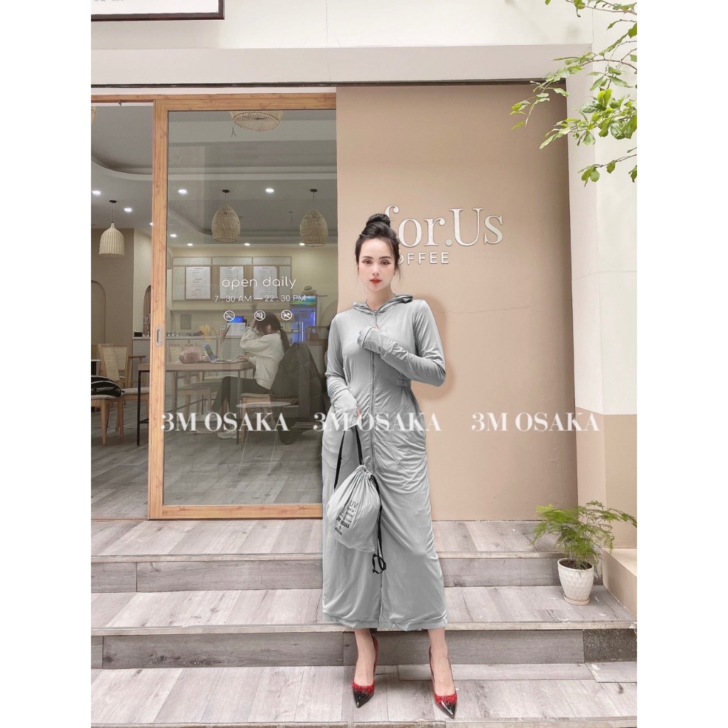 Váy chống nắng nữ toàn thân 2 lớp 3M Osaka chính hãng AWM8  Chất Aircool dễ chịu chống tia UPF 50++, sợi làm mát