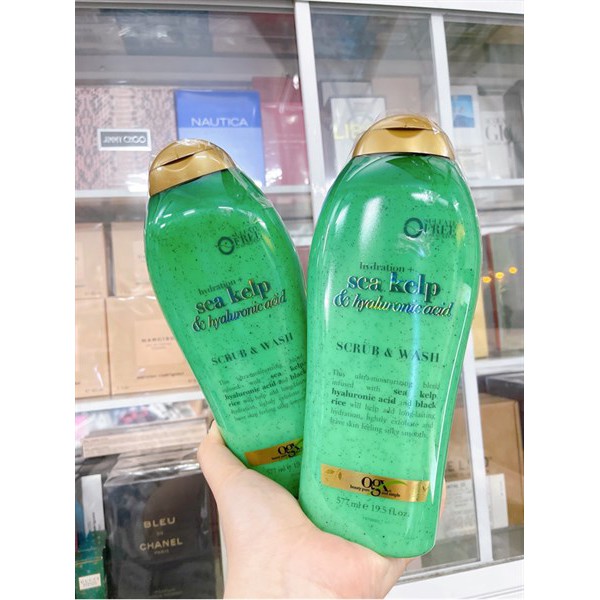 SỮA TẮM TẨY TẾ BÀO CHẾT OGX BODY SCRUB & WASH CHAI 577ML CỦA MỸ
