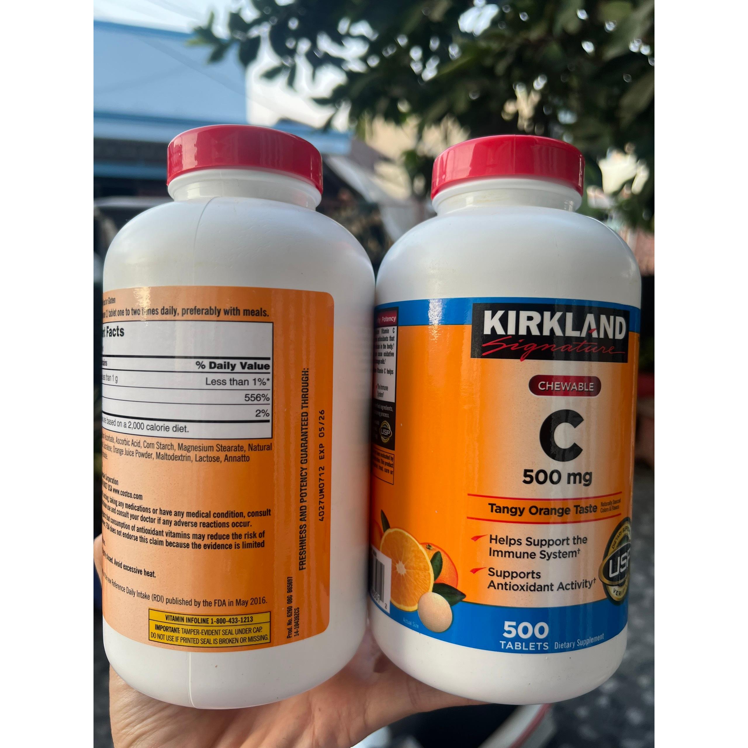 Kẹo ngậm bổ sung Vitamin C Kirkland Signature Vitamin C 500mg 500 viên