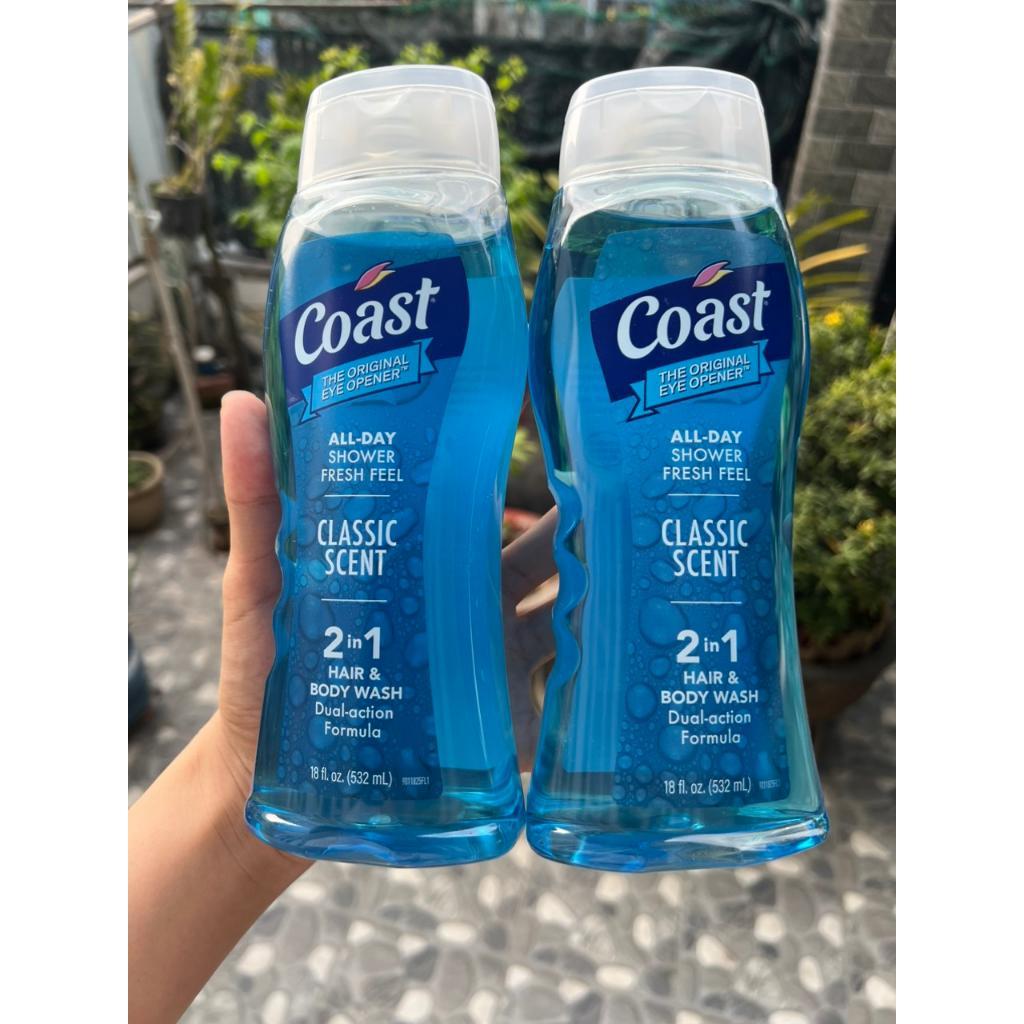 Sữa Tắm Gội COAST 2in1 HAIR & BODY WASH DUAL ACTION FORMULA 532ml