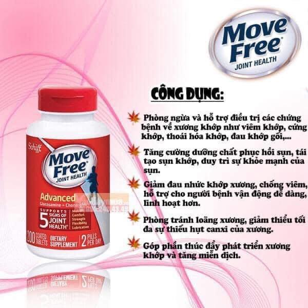 Viên Schiff Move Free Advanced Triple Strength 200 viên Mẫu mới