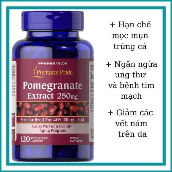Tinh chất lựu Pomegranate Extract 250mg Puritan Pride của Mỹ