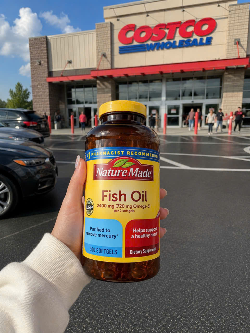 VIÊN UỐNG DẦU CÁ BỔ TIM MẠCH NATURE MADE FISH OIL 1200MG (2400MG PER SERVING) HỘP 300 VIÊN CỦA MỸ