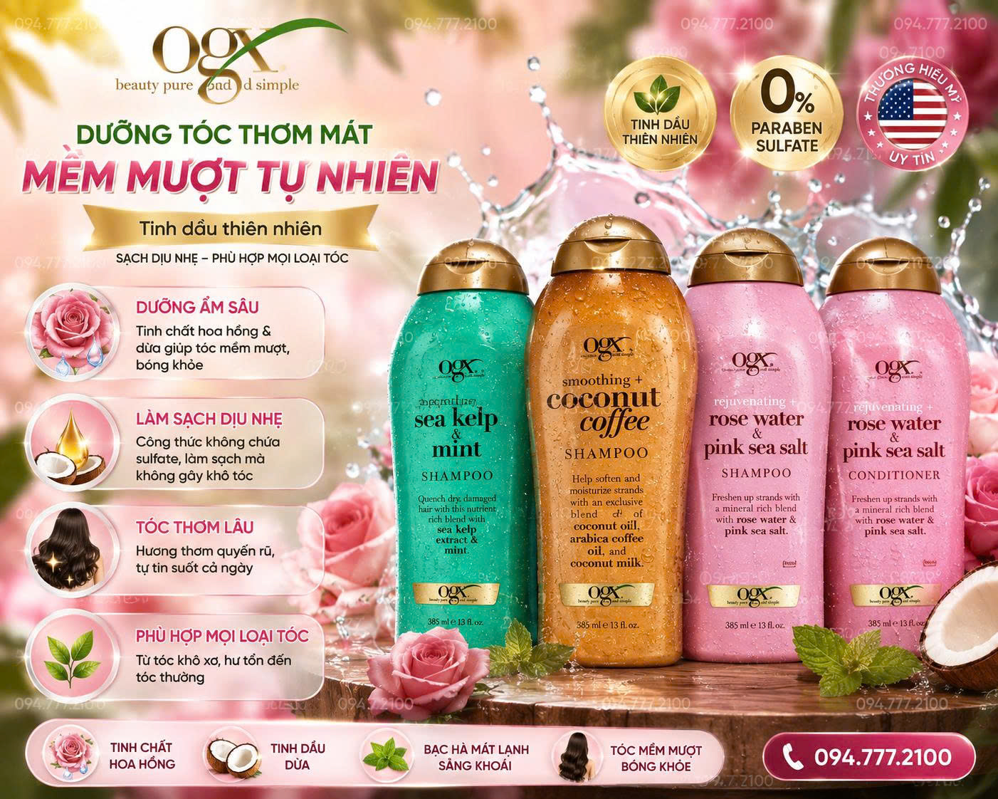 SỮA TẮM TẨY TẾ BÀO CHẾT OGX BODY SCRUB & WASH CHAI 577ML CỦA MỸ